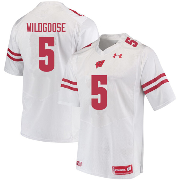 Men #5 Rachad Wildgoose Wisconsin Badgers College Football Jerseys Sale-White - Click Image to Close